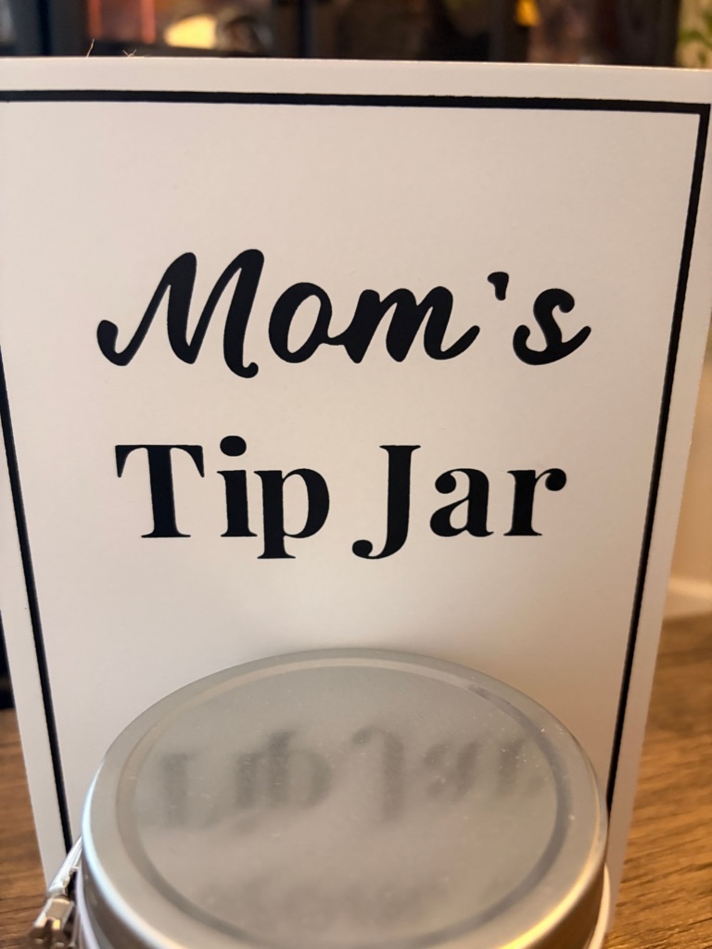 "Mom's Tip Jar" Hanging glass Jar - Picture 3 of 10
